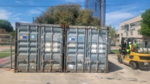 Shipping Container Delivered on horizontal level ground